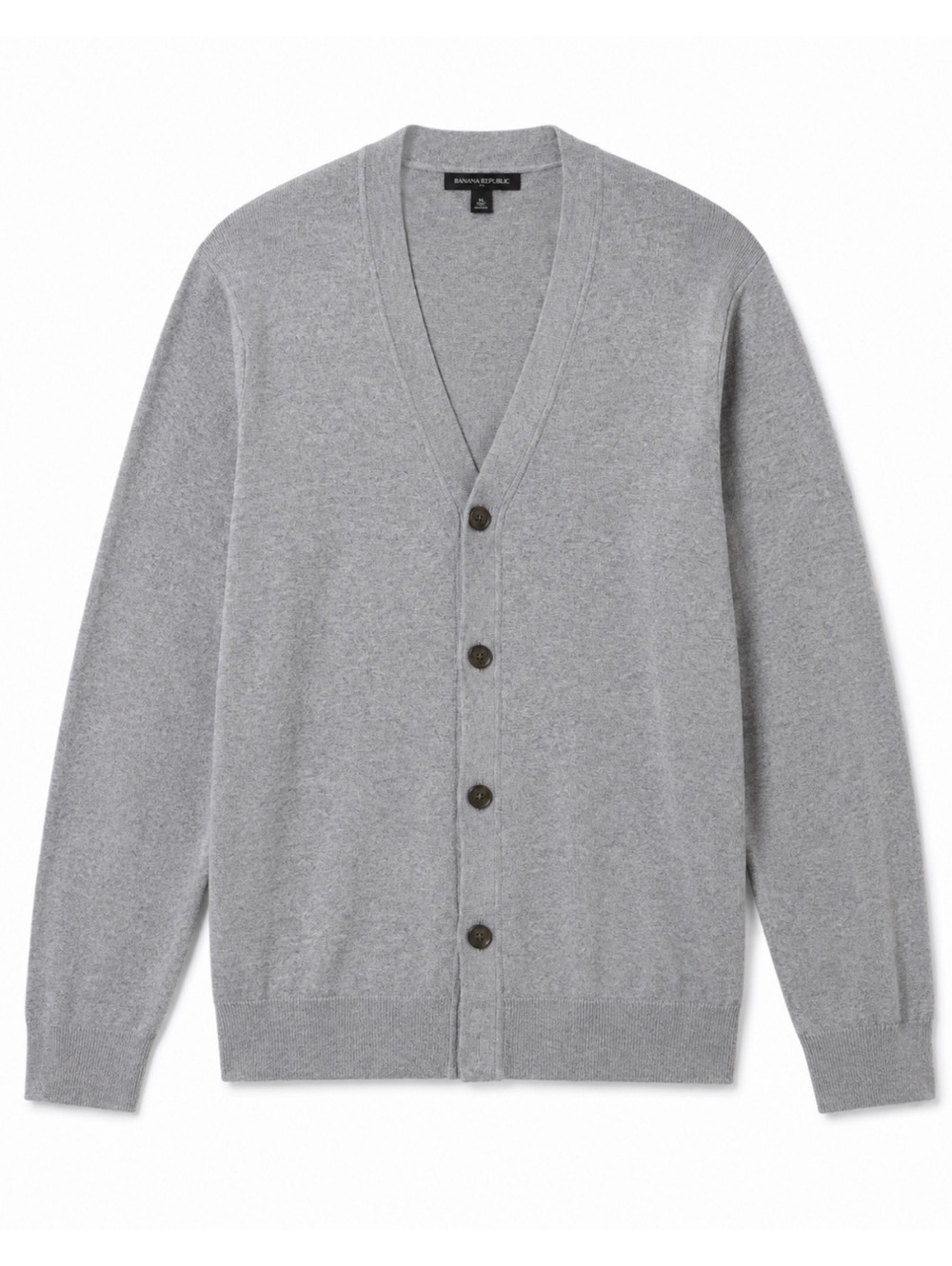 Banana Republic Men’s XL Gray Cardigan 100% Cotton V Neck Button Front Old Money